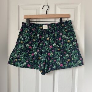 J. Crew Black Floral Lounge Shorts